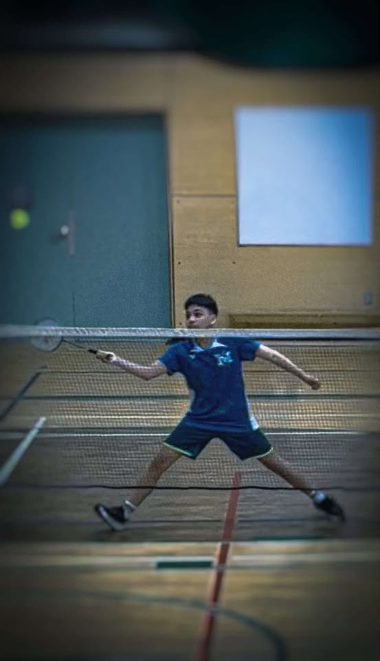 Me playing badminton